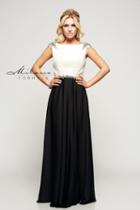 Milano Formals - Beaded Contrast Cap-sleeved Evening Gown E2096