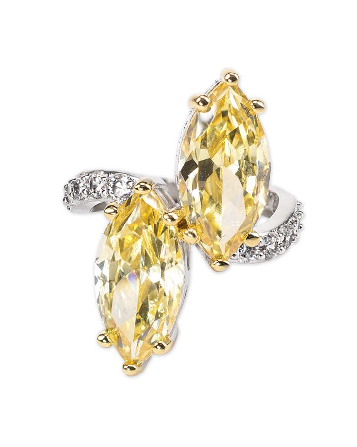 Cz By Kenneth Jay Lane - Canary Yellow Marquise Ring Size 6