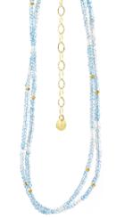 Nina Nguyen Jewelry - December Blue Topaz Birthstone Harmony Long Vermeil Necklette