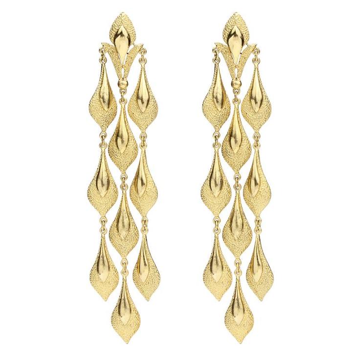 Ben-amun - Helen Of Troy Gold Dewdrop Tassel Clip On Earrings