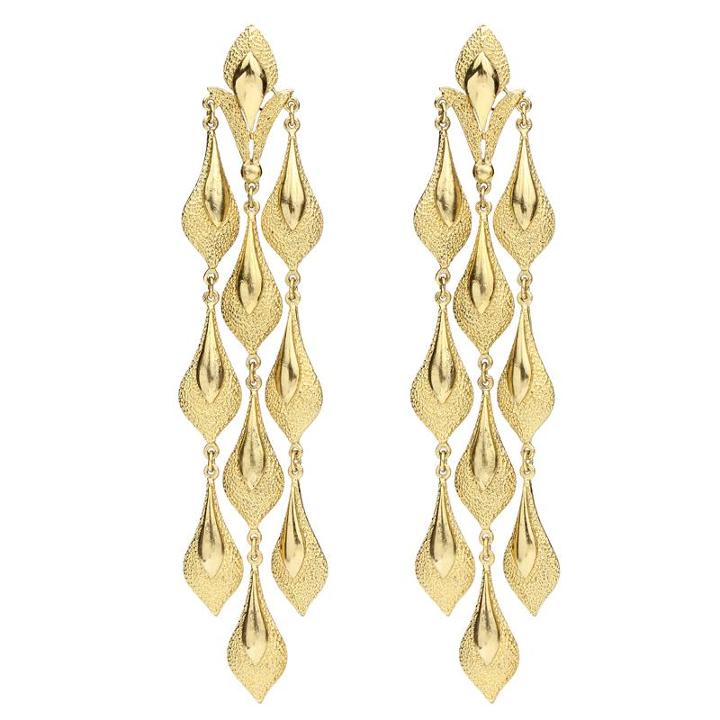 Ben-amun - Helen Of Troy Gold Dewdrop Tassel Clip On Earrings