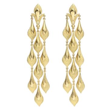Ben-amun - Helen Of Troy Gold Dewdrop Tassel Clip On Earrings