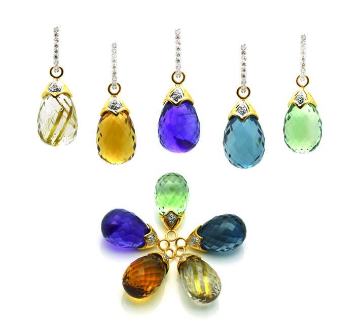 Tresor Collection - Interchangeable Drop Earrings In 18k Gold