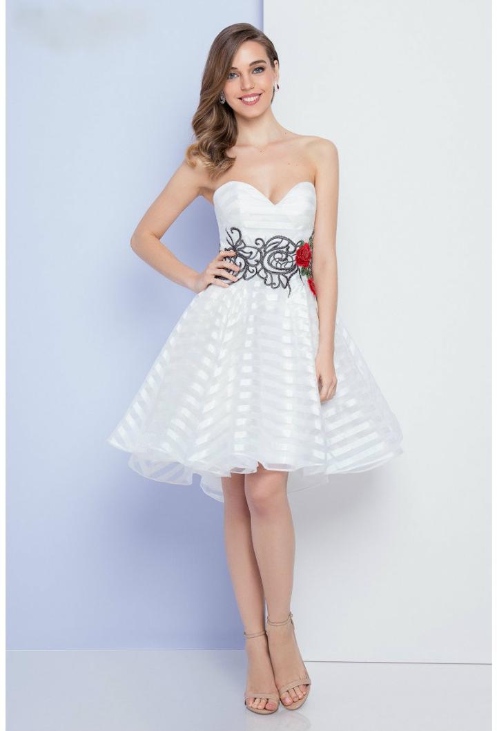 Terani Evening - 1721h4537 Sweetheart High Low A-line Dress