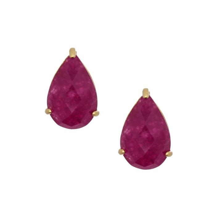 Rachael Ryen - Gemstone Teardrop Studs In Purple Jade