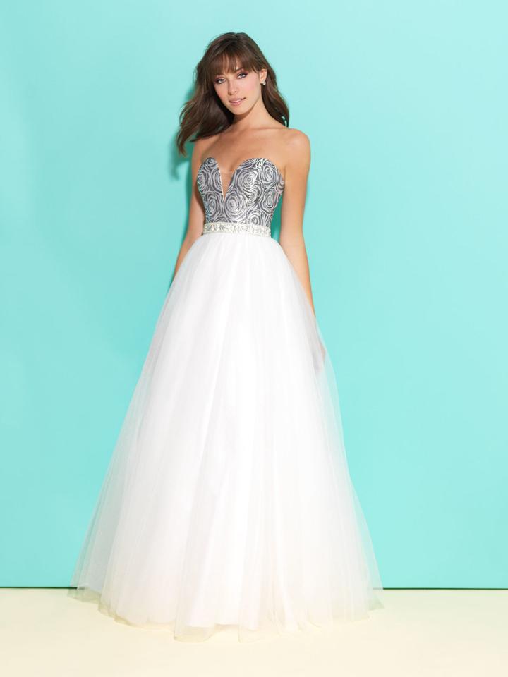 Madison James - V-neckline Tulle Ballgown 17-245