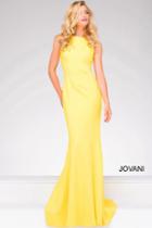 Jovani - Elegant Sleeveless Fitted Backless Illusion Long Jersey Dress 39571