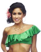Nicolita Swimwear - Rumba Ruffles Palm One Shoulder Bikini Tube Top