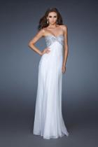 La Femme - 18313 Shimmering Strapless Sweetheart Empire Evening Gown