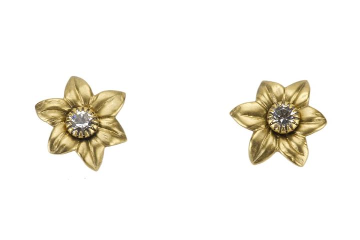Elizabeth Cole Jewelry - Gold & Crystal Flower Earrings