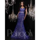 Panoply - Sequined Laced Sweetheart Trumpet Dress 14772