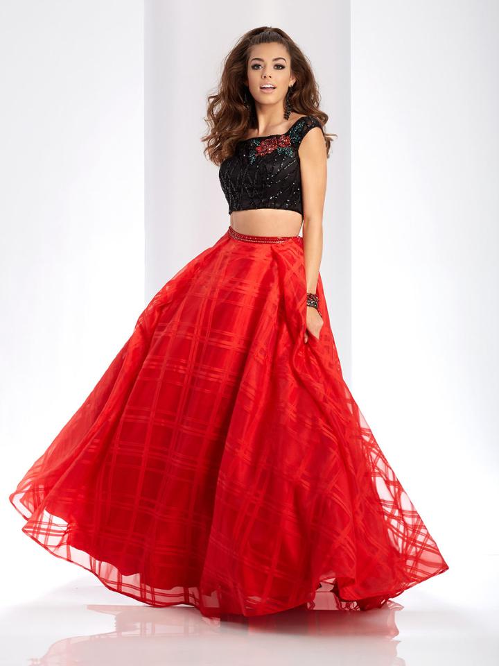 Clarisse - 3580 Two Piece Plaid Contrast Prom Dress