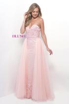 Blush - Strapless Beaded Long Gown 7104