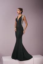 Tiffany Homecoming - Fitted V-neck Long Dress 46103