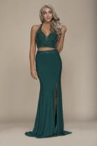 Nox Anabel - A064 Two-piece Embellished Halter Sheath Gown