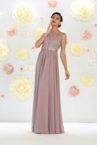 Dainty Lace Applique Illusion A-line Gown