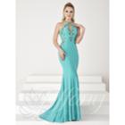 Tiffany Designs - Crisscross Haltered Neckline Mermaid Gown