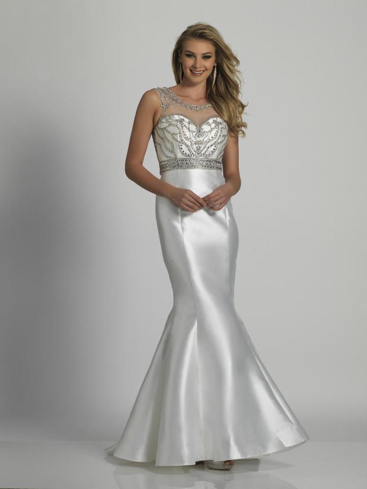 Dave & Johnny - A6294 Beaded Sheer Scoop Neck Mermaid Gown