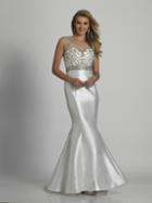 Dave & Johnny - A6294 Beaded Sheer Scoop Neck Mermaid Gown