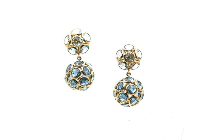 Tresor Collection - Blue Topaz Dangling Ball Earring