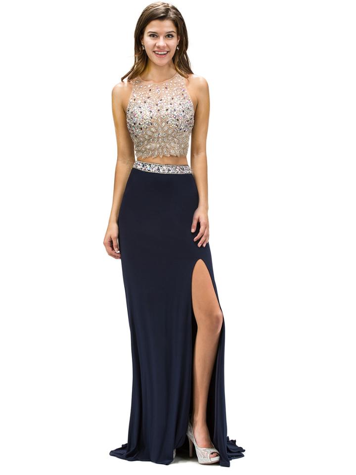Dancing Queen - Two-piece Jeweled-bodice Long Dress 9277