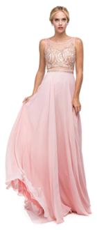 Dancing Queen - 9856 Illusion Bateau Gilded Gown