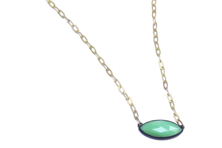 Nina Nguyen Jewelry - Petite Marquise Gold & Oxidized Necklace