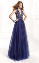 Tarik Ediz - Mte92393 Crystal-ornate Plunging Halter Gown