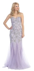 Dancing Queen - Embellished Strapless Long Dress 9020
