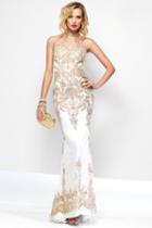 Alyce Paris - 6656 Long Dress In Diamond White Gold