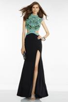 Alyce Paris - 6523 Long Dress In Black Multi-color