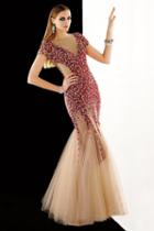 Alyce Paris - 2365 Beaded Illusion Bateau Trumpet Dress