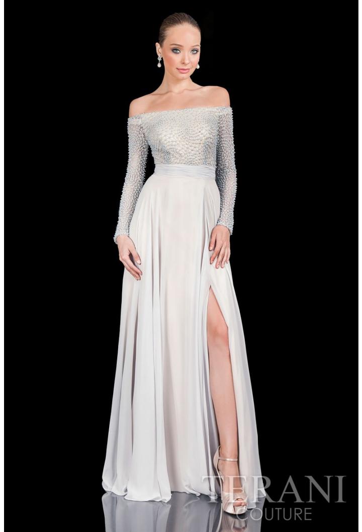 Terani Evening - Off Shoulder Long Sleeves Long Dress 1611m0631b