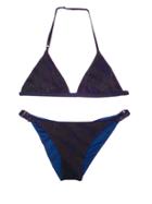 Leah Shlaer Swimwear - The Triumph Bikini Black Eyelet Lace /navy