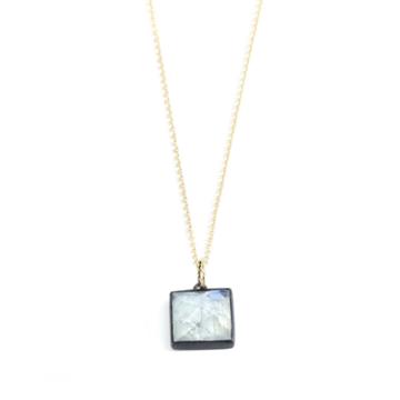 Nina Nguyen Jewelry - Square Gold & Oxidized Necklace