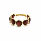 Tresor Collection - Garnet Round Stackable Ring Band With Adjustable Shank In 18k Yellow Gold