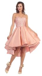 May Queen - Strapless High-low Pleated Cocktail Dress Rq7364