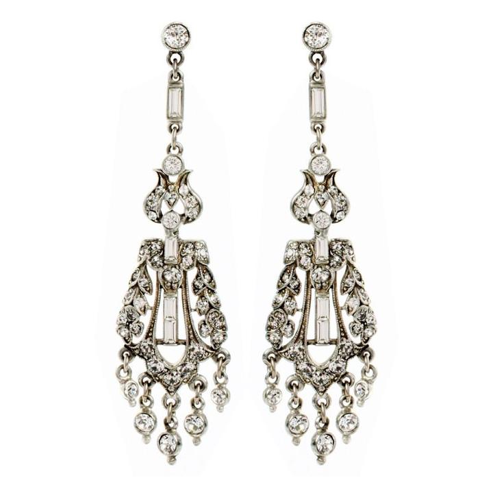 Ben-amun - Chandelier Drop Crystal Post Earrings