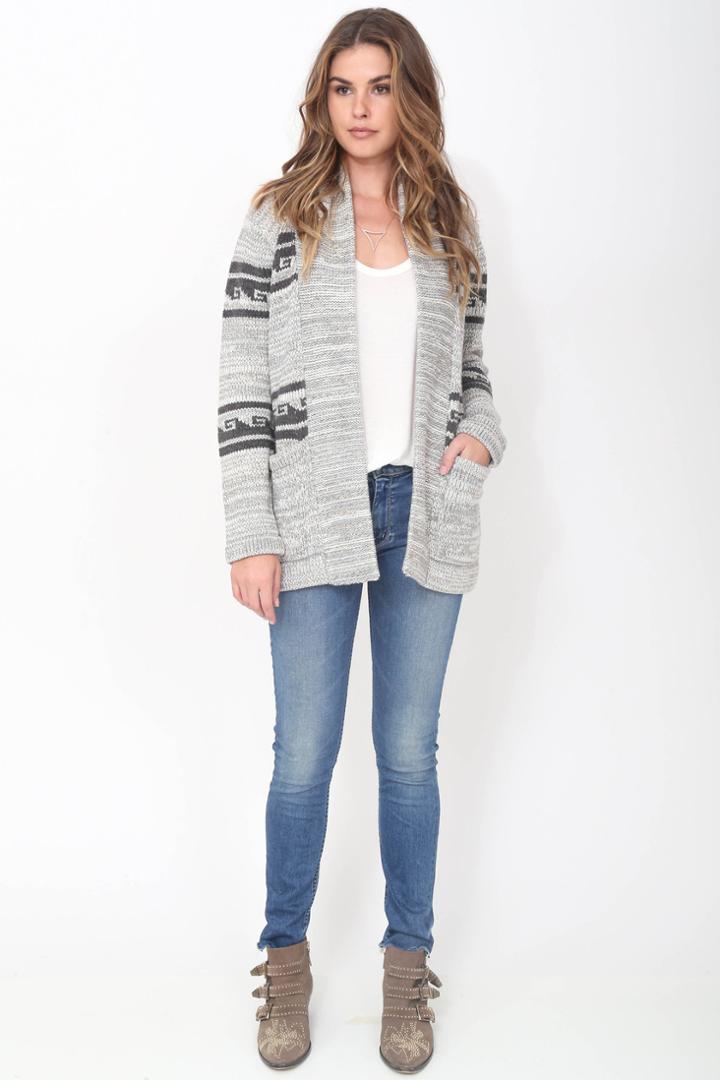 Goddis - Tegan Boyfriend Cardigan In Smoked