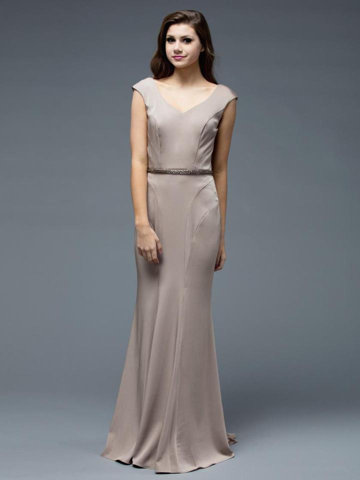 Marsoni By Colors - M176 Sleek V-neck Sheath Dress