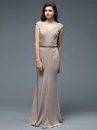 Marsoni By Colors - M176 Sleek V-neck Sheath Dress