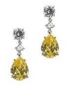 Cz By Kenneth Jay Lane - Canary Cz Drop Earrings