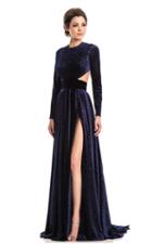 Johnathan Kayne - 7219 Embossed Jewel Long Sleeves Evening Gown