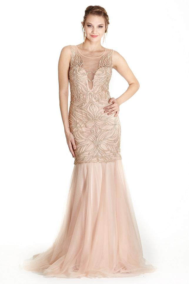 Aspeed - L1764 Embellished Illusion Scoop Trumpet Prom Dress