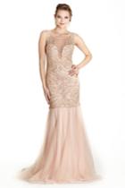 Aspeed - L1764 Embellished Illusion Scoop Trumpet Prom Dress