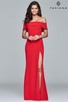 Faviana - Off Shoulder Long Gown S8085