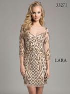 Lara Dresses - Astonishing Cocktail Dress With Gilded Sheers 33271