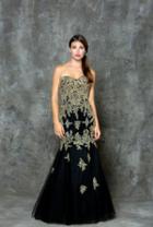 Glow By Colors - G708 Gilt Embroidered Trumpet Gown