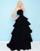 Mac Duggal - 66344h Ruffled Straight Across Ballgown