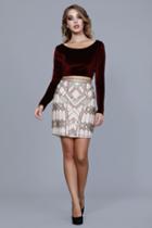 Shail K - 12174 Embellished Two Piece Long Sleeve Dress